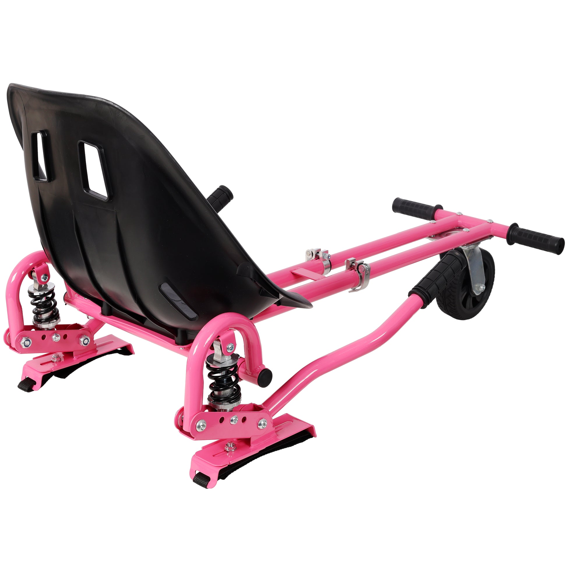 Hoverboard Seat Attachment Go-Kart,Fits 6.5" 8"10" Hoverboards, Heavy Duty Dual Pole & Dual Shock Absorber,Sturdy Adjustable Off-Road Frame,Hover Cart for Family Fun,not include Hoverboard,Pink image 9