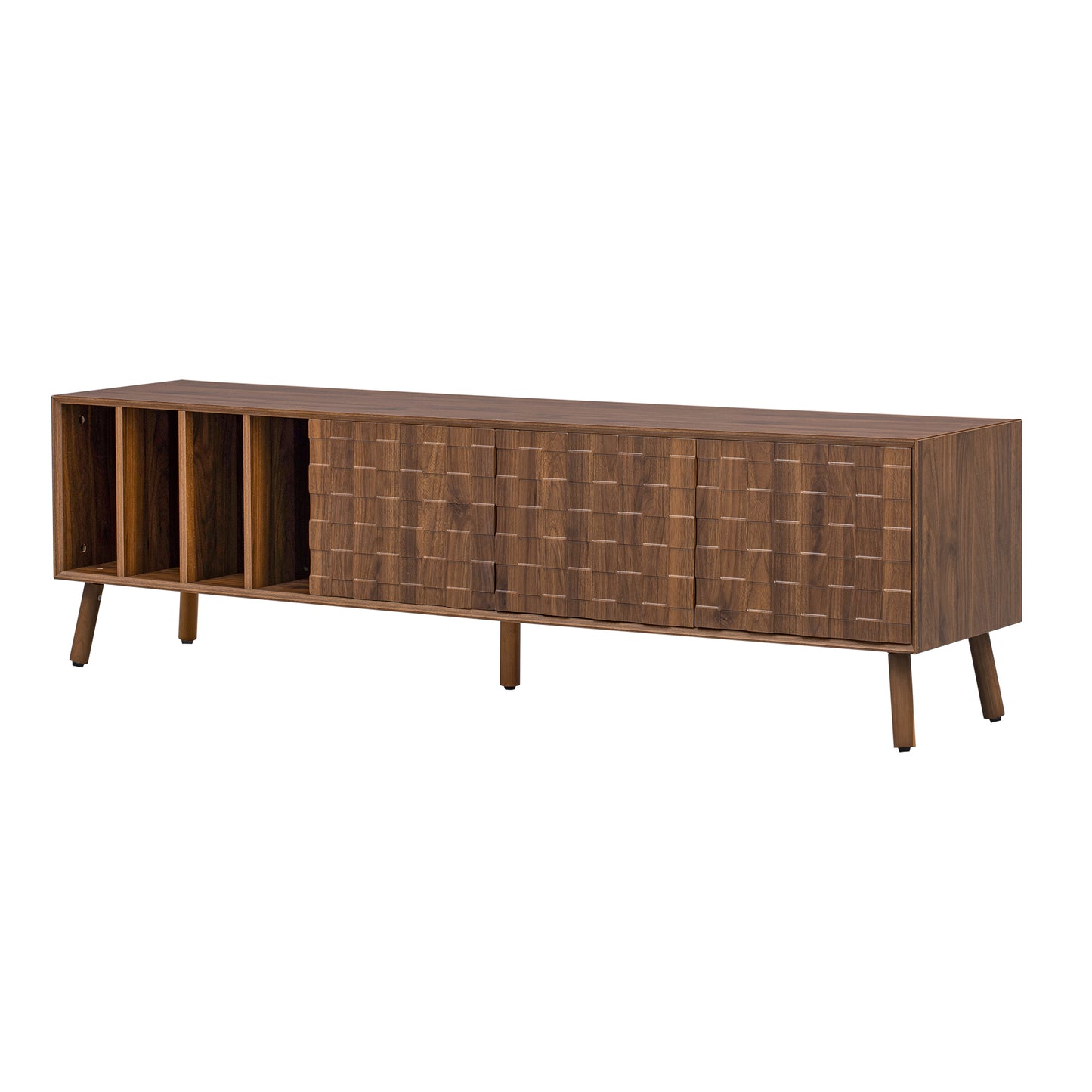 68" Mid-Century Modern TV Stand, Media Console Table for TVs up to 75'', Entertainment Center with 5 Solid Wood Legs for Living Room, Bedroom image 12