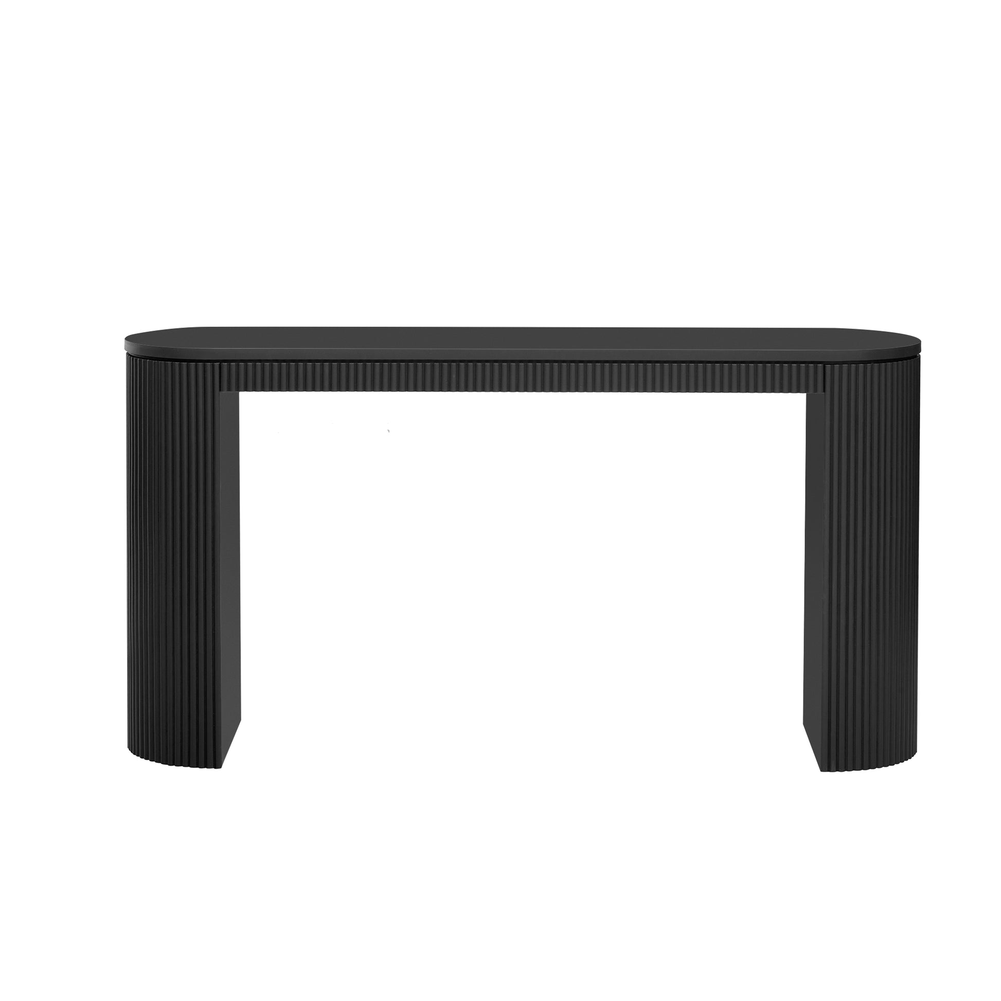 U_STYLE Curved Design Console Table with Unique Vertical Stripe Design,Suitable for Living Room,Study and Entrance image 4