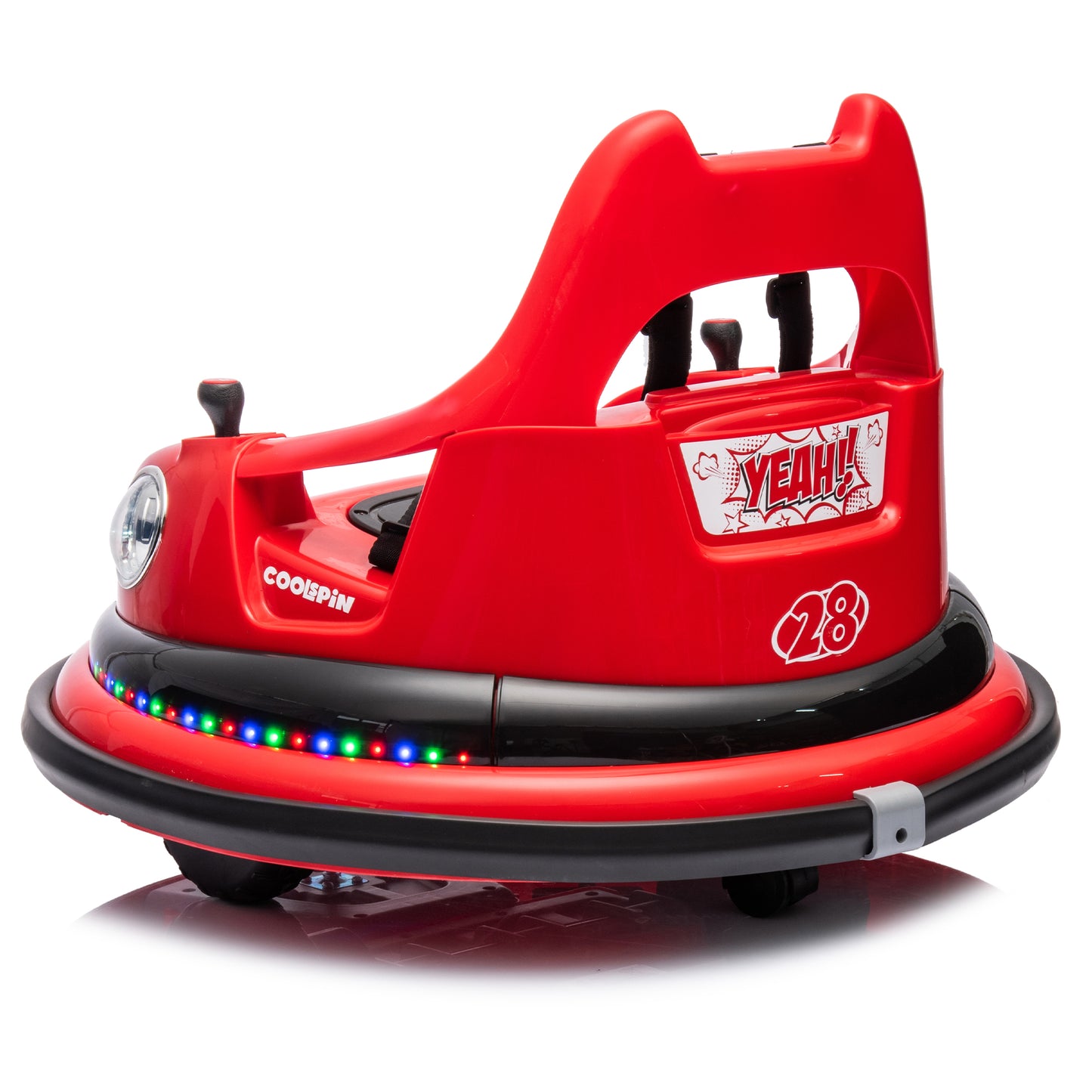 12V ride on bumper car for kids,electric car for kids,1.5-5 Years Old,W/Remote Control, LED Lights, Bluetooth & 360 Degree Spin, Vehicle body with anti-collision padding
Five-point Safety Belt,2wd image 6