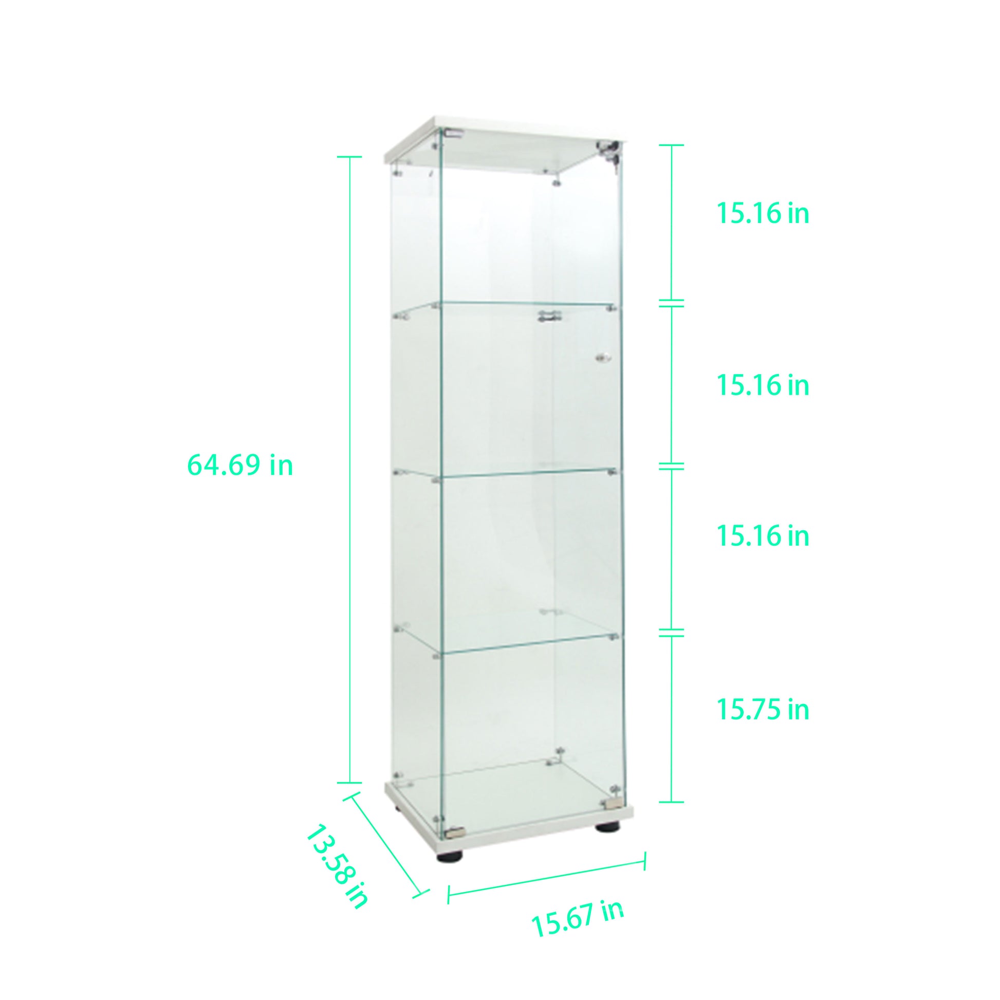 Tempered Glass Display Cabinet,Wine Cabinet,storage Cabinet,File Cabinet,with Battery-powered paipai light,Adjustable Floor Feet,Suitable for uneven ground,Can be placed anywhere,color:white image 9