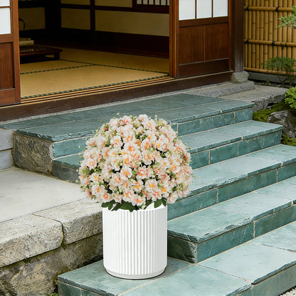 24-Inch Faux Flower Artificial Snow Lotus Potted Plant UV-Resistant Artificial Floral Decor Suitable for Indoor & Outdoor Spaces(Peach Pink),2 Pots per /Set image 10