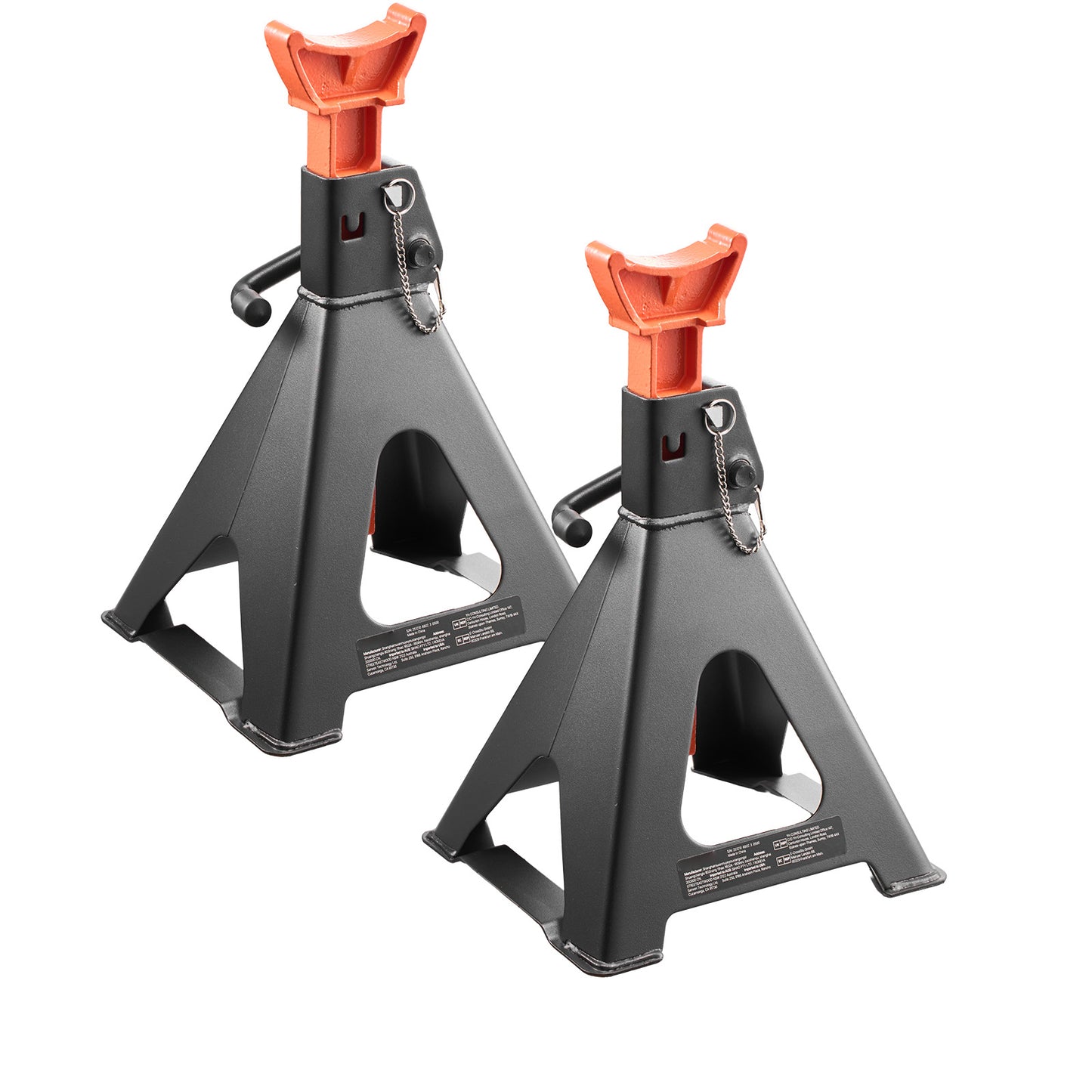 Jack Stands, 6 Ton (13,000 lbs) Capacity, 14.6-22.8 in Adjustable Height, Heavy Duty Steel Jack Auto Stands with Double Locking, for Lifting RV, Small Truck, Car, SUV, 1 Pair, Black and Orange image 11