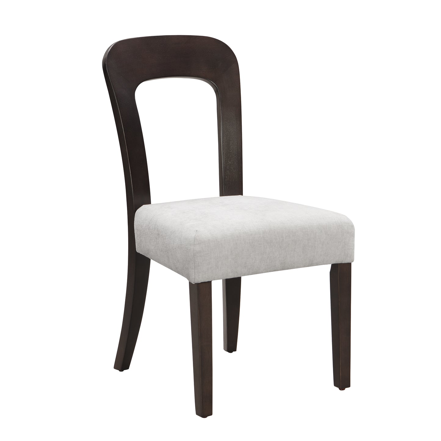 Dining Chairs Set of 2, Upholstered Kitchen Side Chairs with Gray Fabric Seating Dark Brown Solid Rubber Wood Legs, 330 LBS Weight Capacity image 7