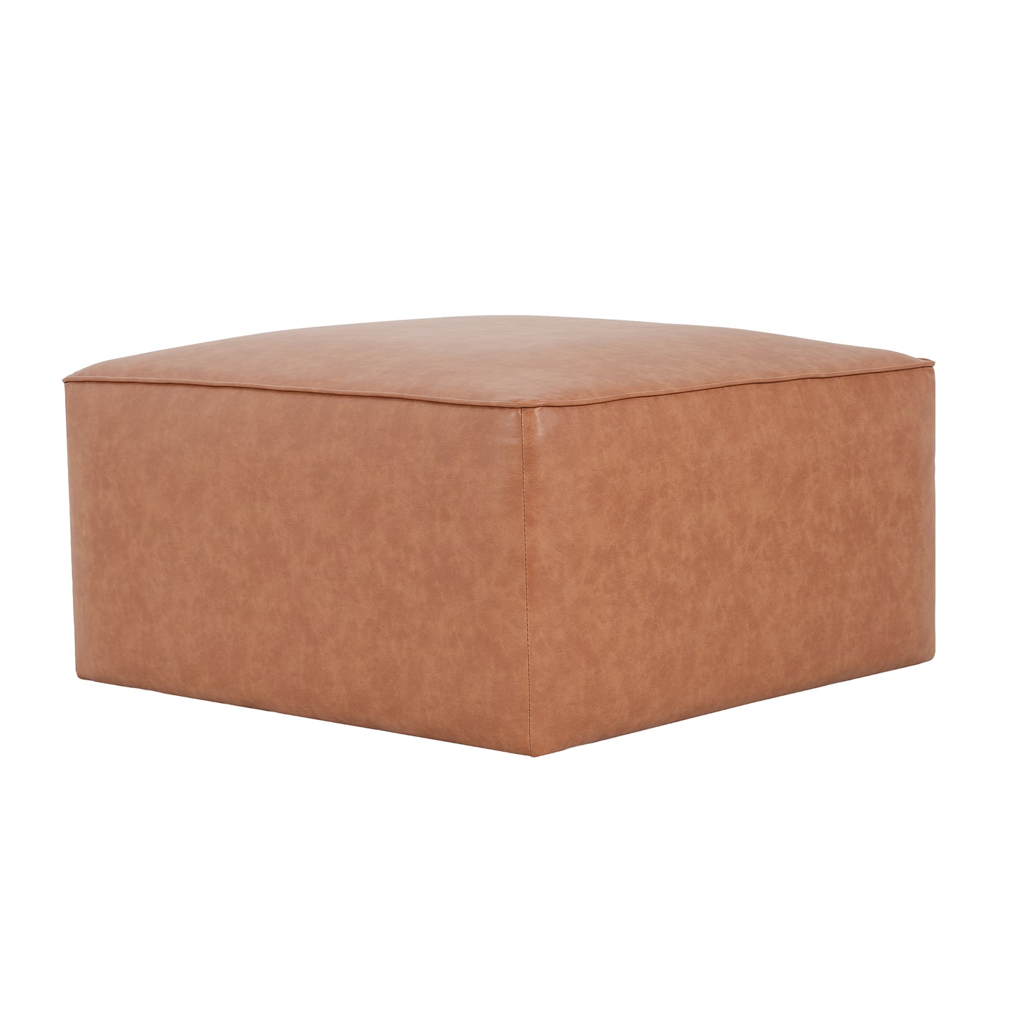 Upholstered Square PU Leather Ottoman,Tan Brown (old sku N757P180768T) image 9