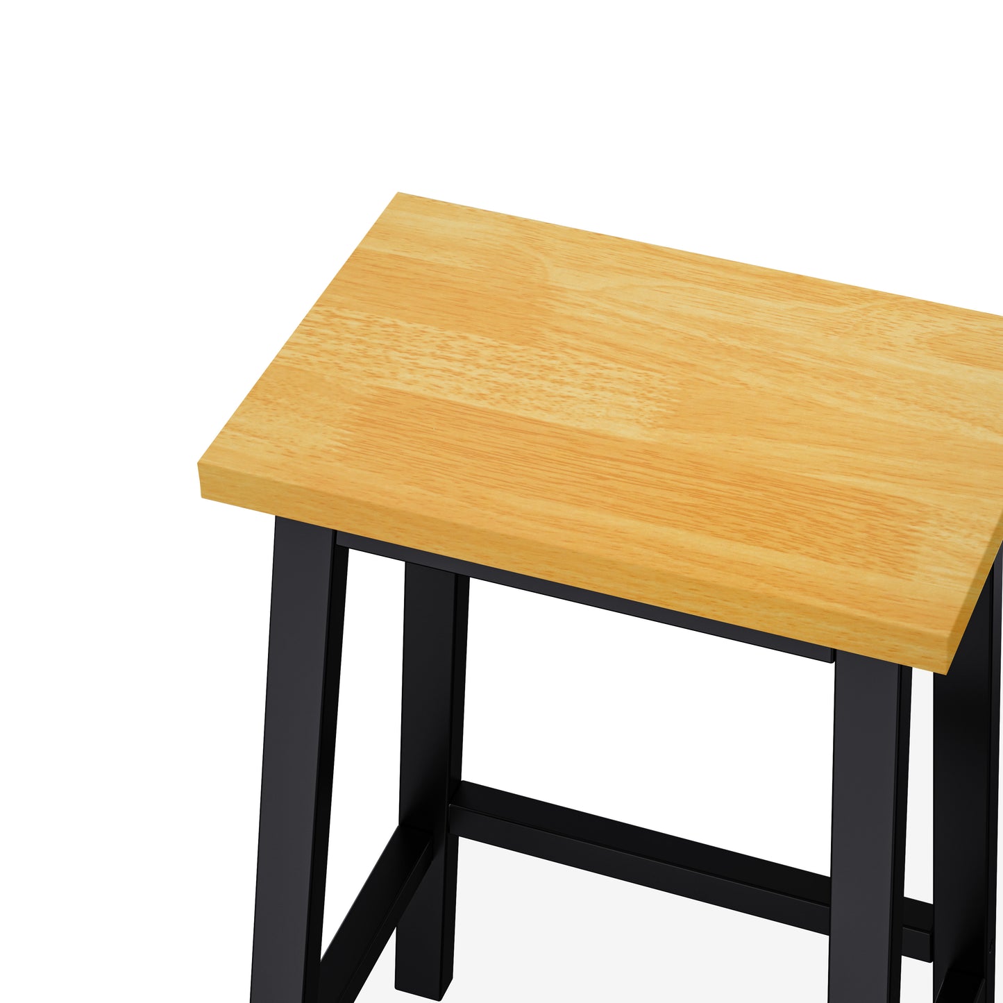 K&K Solid Wood Bar Stools (Not Cheap Iron), 25.6" Tall Set of 2 Bar Chairs, Kitchen Counter Stools with Footrests, Farmhouse Stools for Dining Room, Kitchen, Counter, Black image 6
