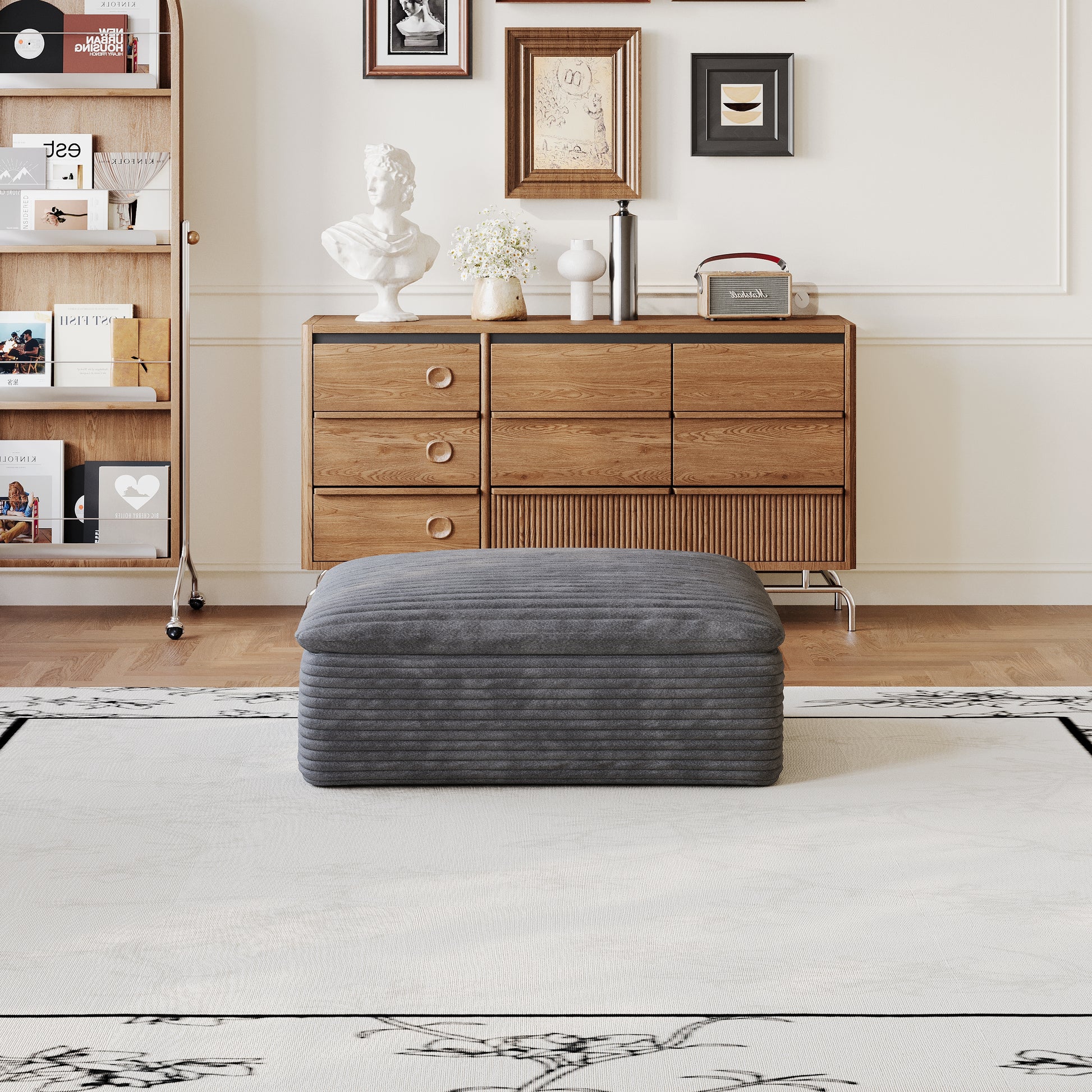 1 Ottoman,Dark Grey image 2