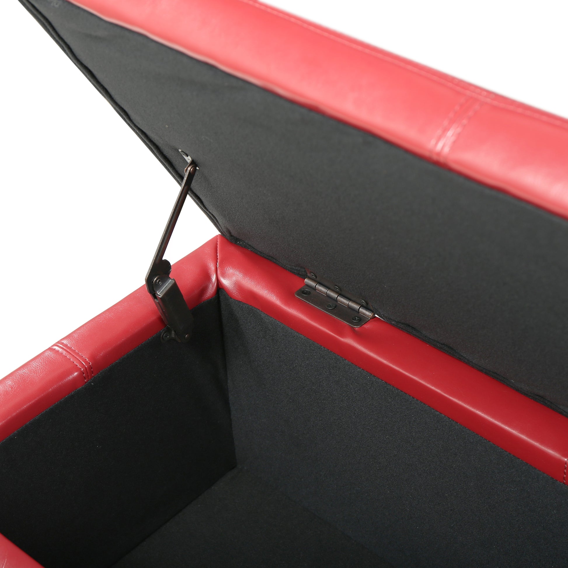 Upholstered PU Leather Storage Ottoman, Solid Wooden Legs (old sku 57742.00RED) image 10