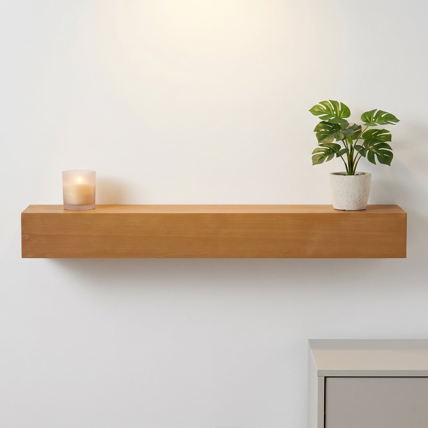60'' Fireplace Mantel Fir Wood Wall-Mounted & Floating Shelf for Home Decor with Flat Surface image 1