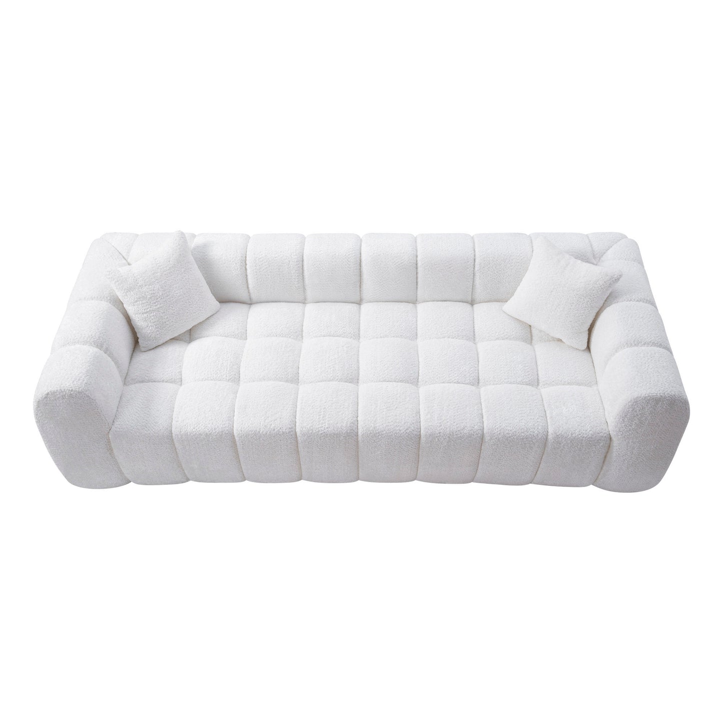 Marshmallow Cloud Compressed Sofa, 102.7" Oversized with Two Cushions, Modern Soft Boucle Sofa for Living Room, Apartment image 3