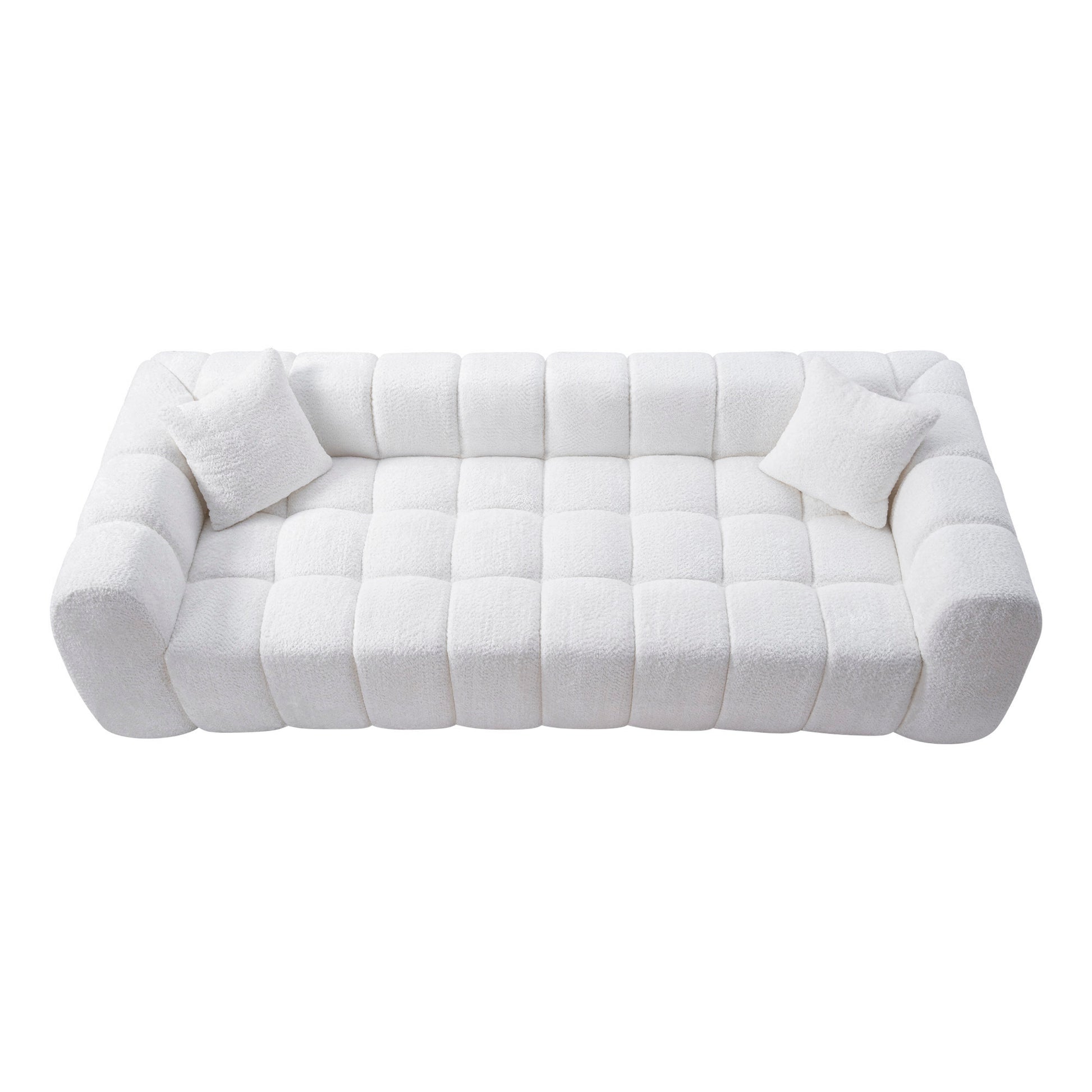 Marshmallow Cloud Compressed Sofa, 102.7" Oversized with Two Cushions, Modern Soft Boucle Sofa for Living Room, Apartment image 3