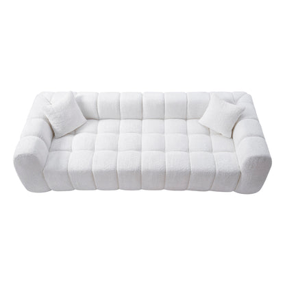 Marshmallow Cloud Compressed Sofa, 102.7" Oversized with Two Cushions, Modern Soft Boucle Sofa for Living Room, Apartment image 3