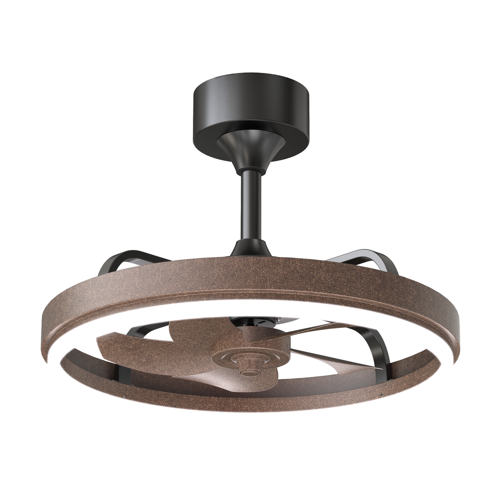 20.5" Rustic Brown Ceiling Fans with Lights Remote & APP Control, Downrod Mount Dimmable LED Fandelier, 6 Speeds Quiet DC Motor, Modern Ceiling Fan for Bedroom Living Room image 9