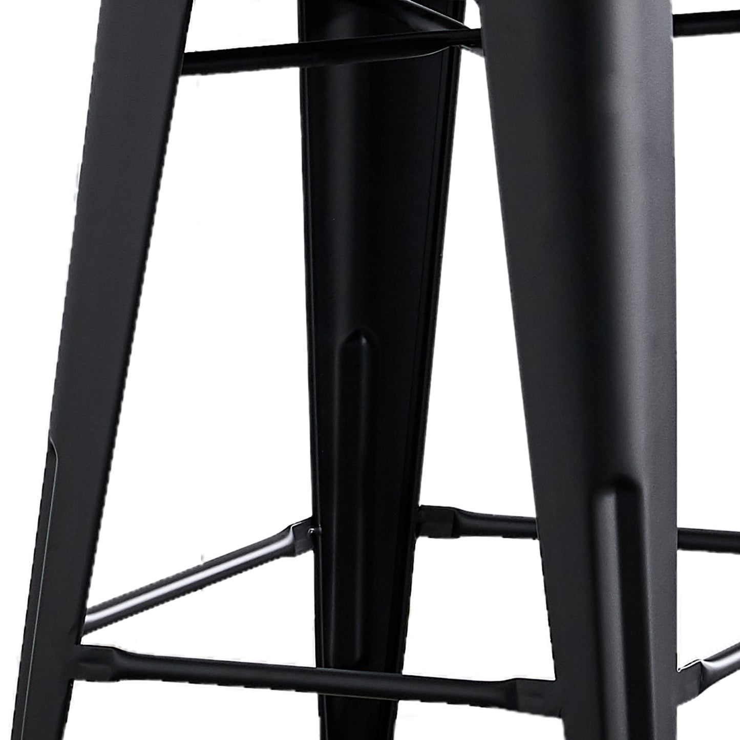 24"Metal Barstool,Country Rustic Style with Back, Kitchen Counter Bar Stool, Lightweight & Sturdy Build, Set of 4 -Matte Black image 5