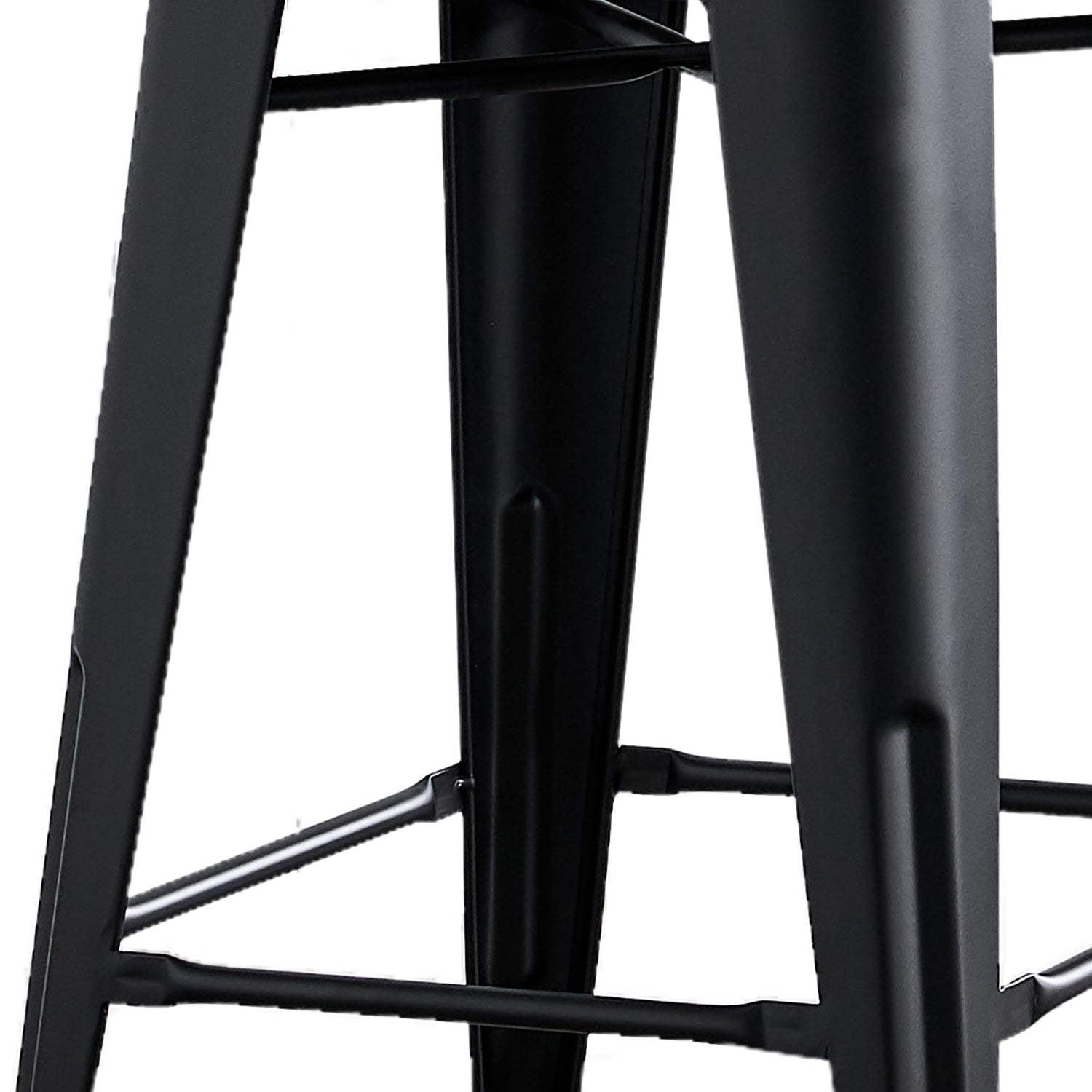 24"Metal Barstool,Country Rustic Style with Back, Kitchen Counter Bar Stool, Lightweight & Sturdy Build, Set of 4 -Matte Black image 5