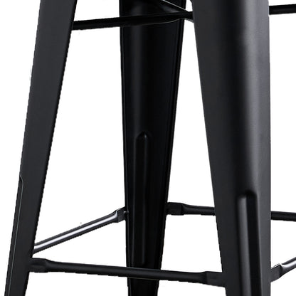 24"Metal Barstool,Country Rustic Style with Back, Kitchen Counter Bar Stool, Lightweight & Sturdy Build, Set of 4 -Matte Black image 5