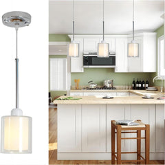 Industrial Pendant Lighting for Kitchen Island, Rustic Mini Cage Pendant Light, Farmhouse Pendant Lamp with Silver Grey Adjustable for Dining Room, Hallway, Entryway, Bedroom