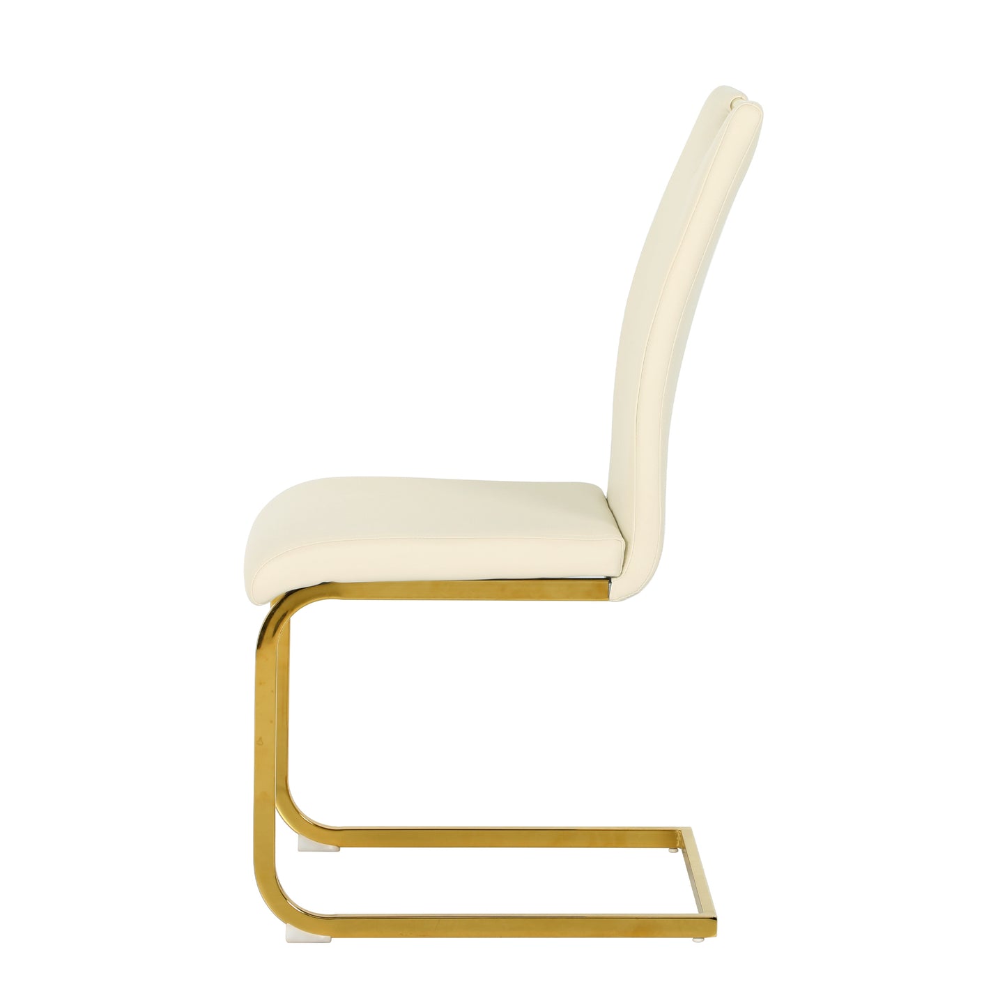 Modern PU dining chair Living room chair Upholstered chair, gold metal chair leg design, kitchen, living room, bedroom, dining room side chair (Set of 4) image 6