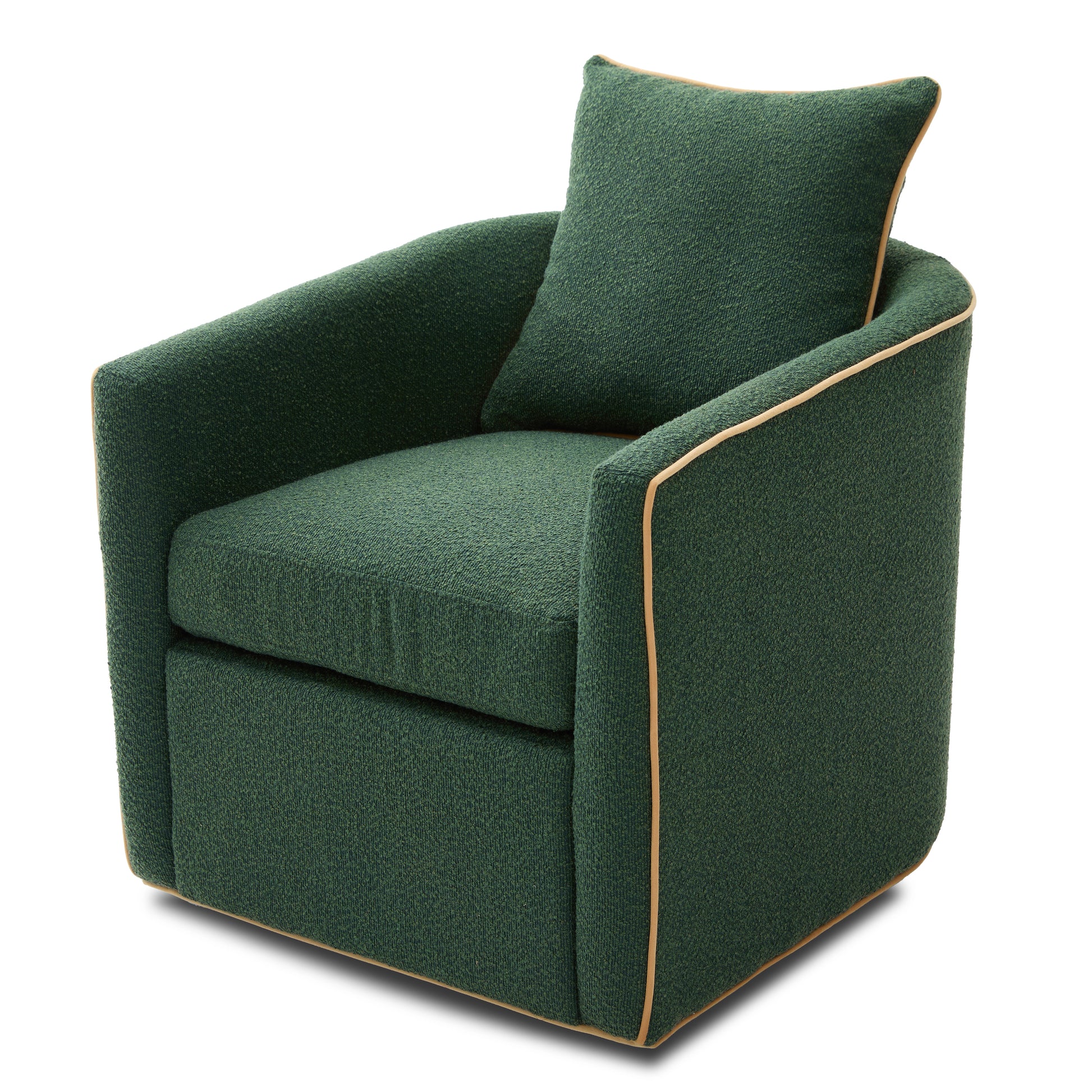 Swivel Accent Chair Upholstered Club Chair Barrel Sofa Chair for Living Room, Reading Corner, and Small Spaces, Green image 10