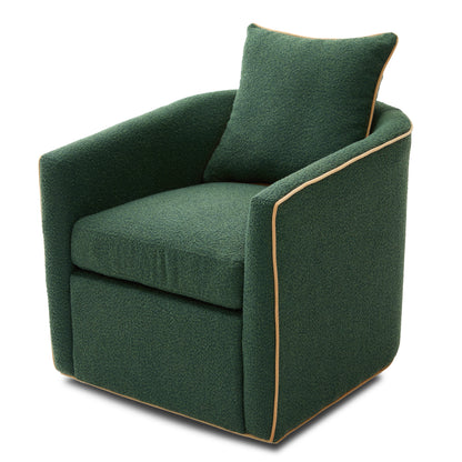 Swivel Accent Chair Upholstered Club Chair Barrel Sofa Chair for Living Room, Reading Corner, and Small Spaces, Green image 10