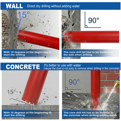 4 Inch Diamond Core Drill Bits,1-1/4"-7 Thread Diamond Core Bit for Cured Concrete with Rebar, Hard Masonry, Brick Block, Stucco, Stone,Flat image 9