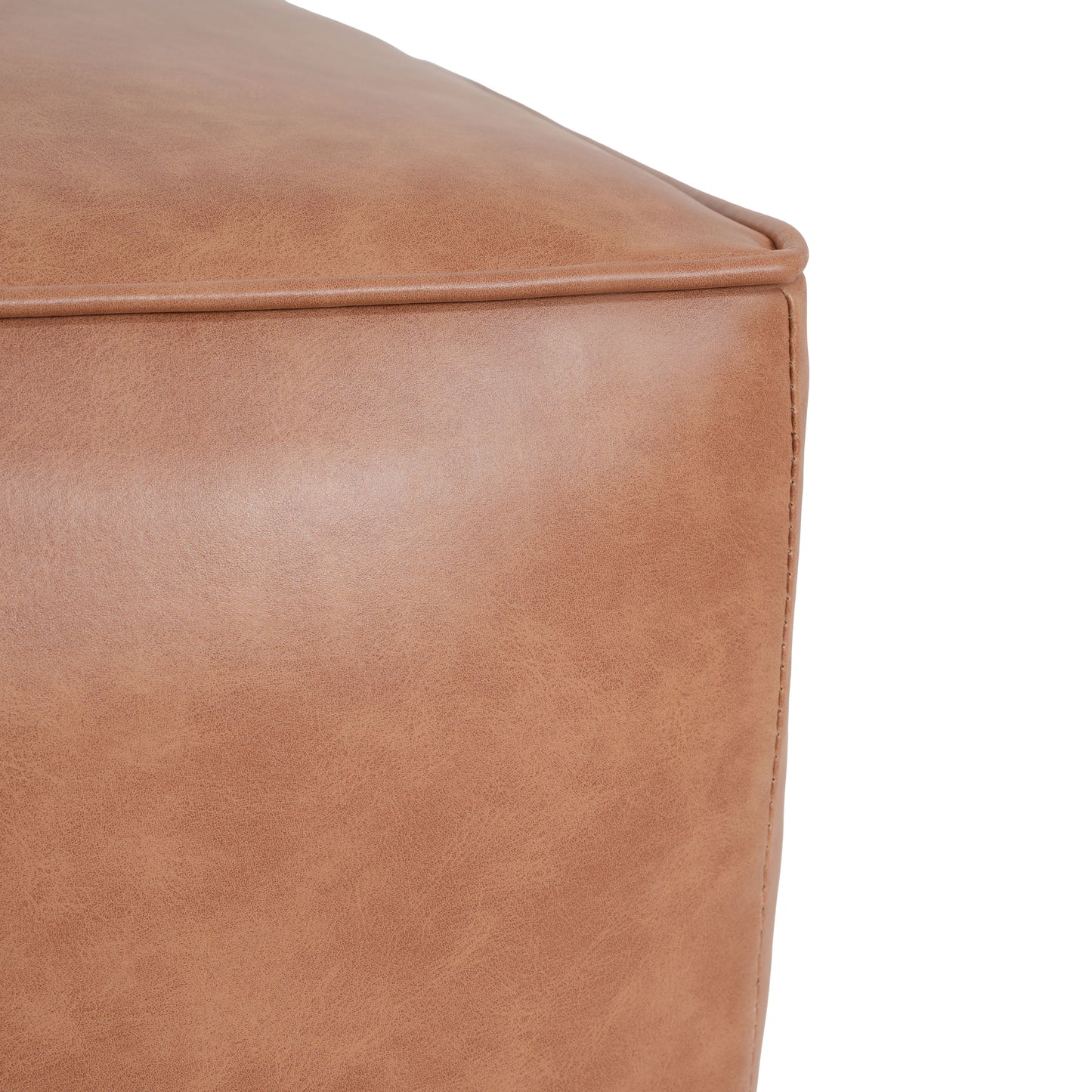 Upholstered Square PU Leather Ottoman,Tan Brown (old sku N757P180768T) image 7