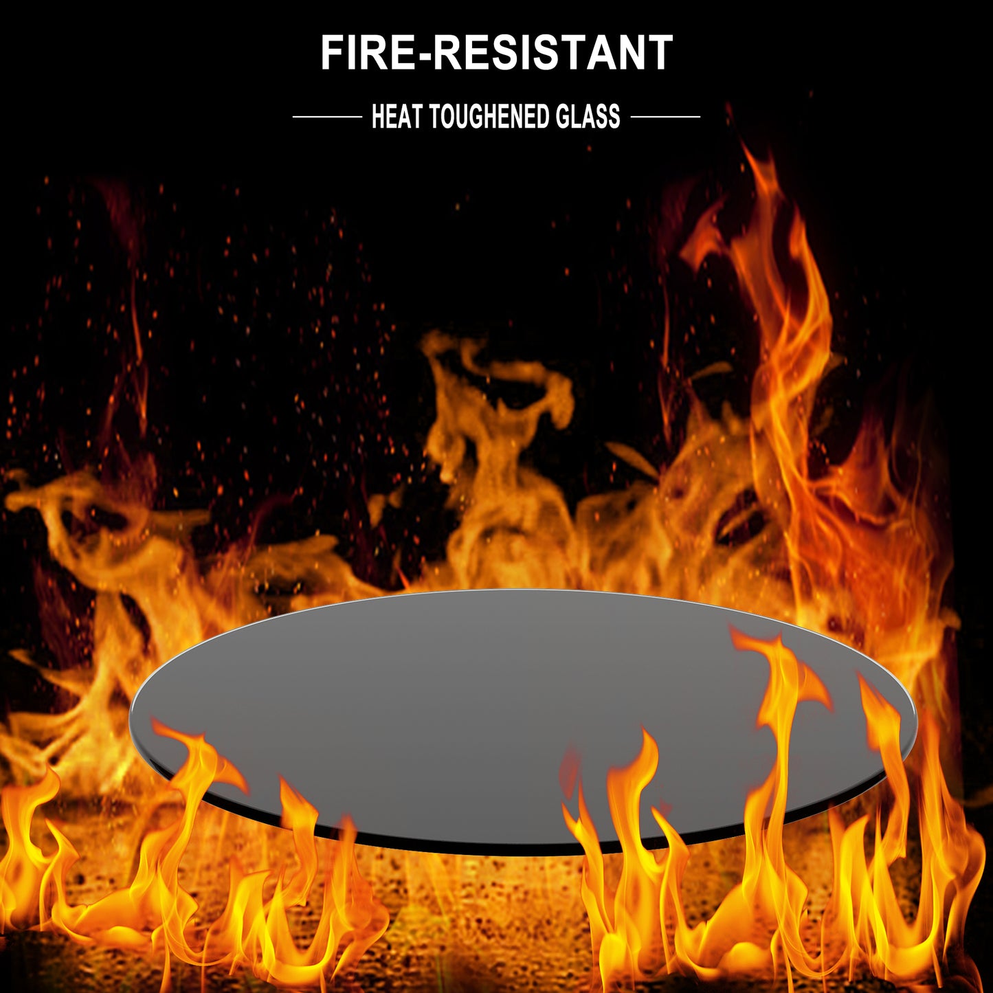 36 Inch Round Tempered Glass Table Top Black Glass 1/4" Thick Round Polished Edge(old SKU:W1265118639) image 4