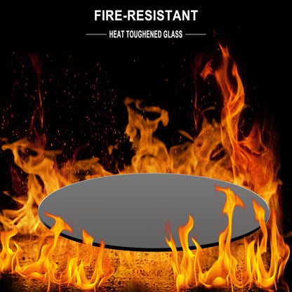 36 Inch Round Tempered Glass Table Top Black Glass 1/4" Thick Round Polished Edge(old SKU:W1265118639) image 4