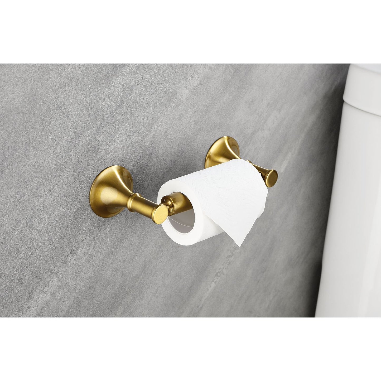 6 Piece Brass Bathroom Towel Rack Set Wall Mount image 6