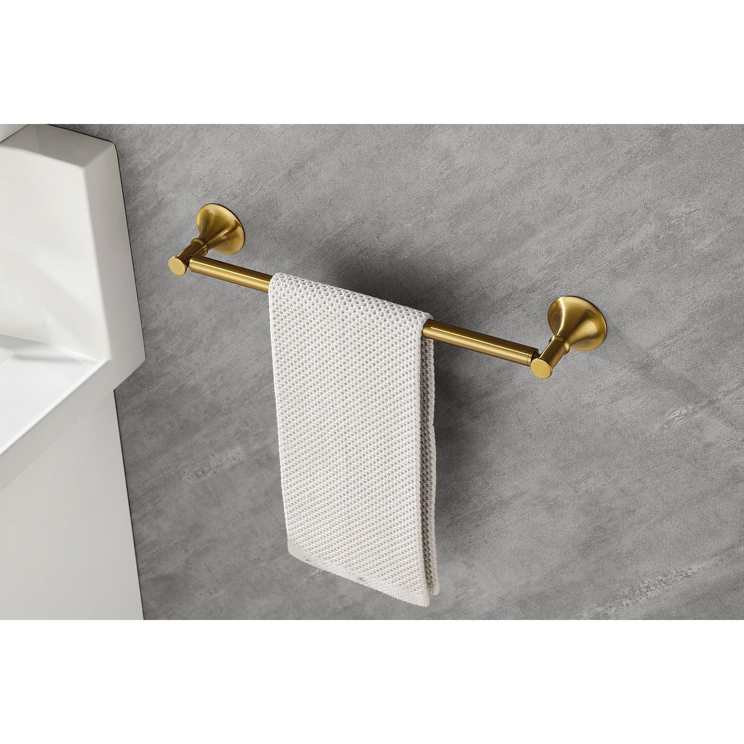 6 Piece Brass Bathroom Towel Rack Set Wall Mount image 17