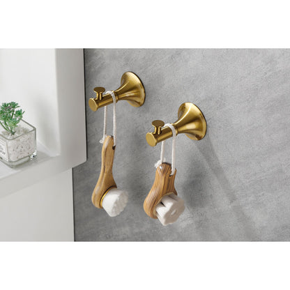 6 Piece Brass Bathroom Towel Rack Set Wall Mount image 3
