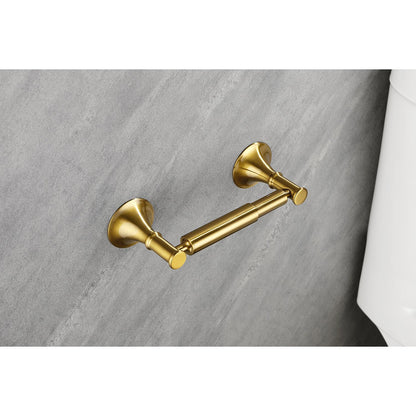 6 Piece Brass Bathroom Towel Rack Set Wall Mount image 5