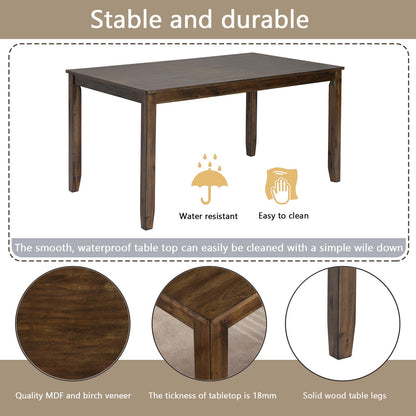 6 Piece Kitchen Dining Set, Rectangular Wooden Dining Table with 4 Upholstered Chairs and a Bench, Dining Table Set for  image 6
