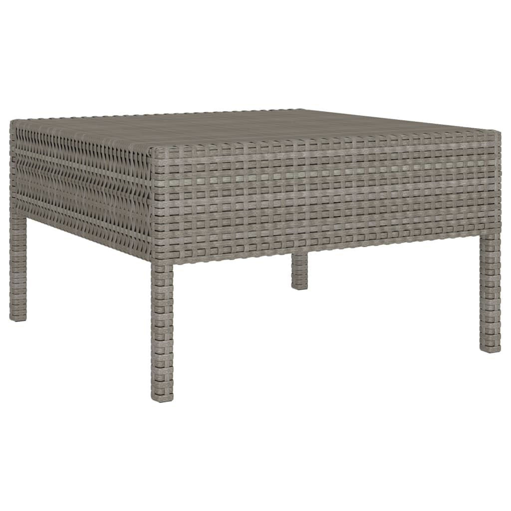 6 Piece Patio Lounge Set with Cushions Poly Rattan Gray image 5