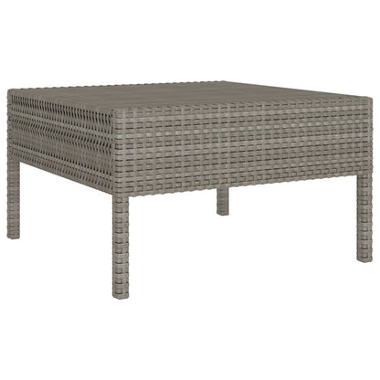 6 Piece Patio Lounge Set with Cushions Poly Rattan Gray image 5