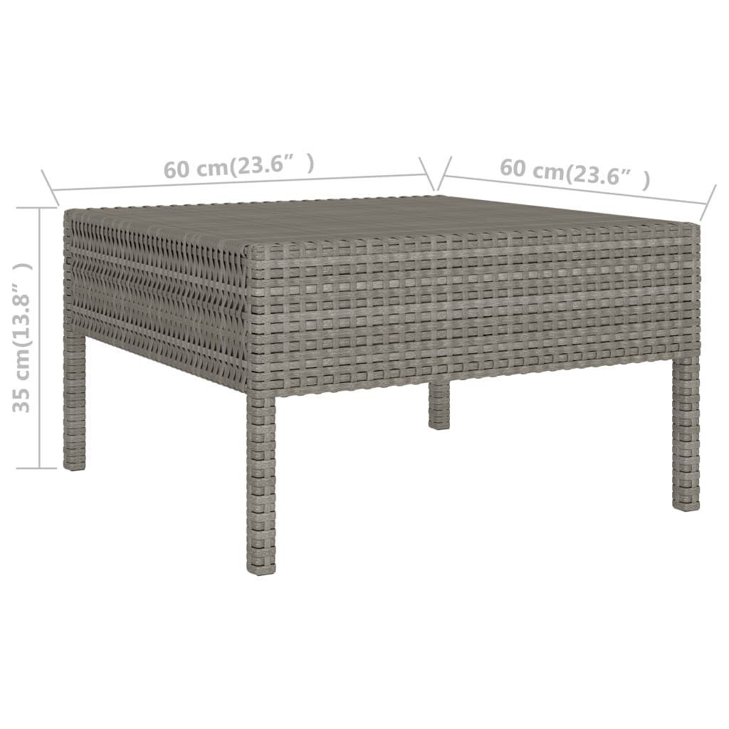 6 Piece Patio Lounge Set with Cushions Poly Rattan Gray image 8