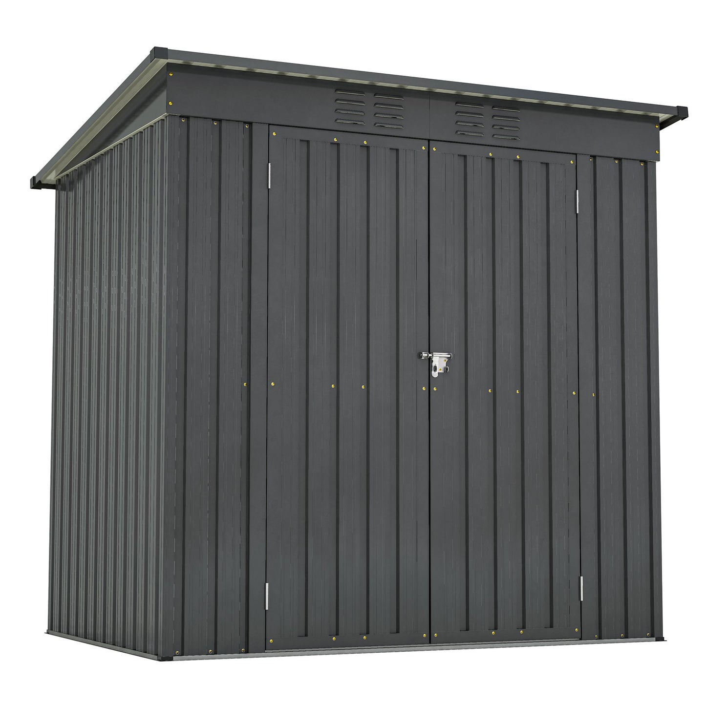6 x 4 ft Outdoor Storage Shed, All Weather Tool Shed for Garden, Backyard, Lawn, Black image 1