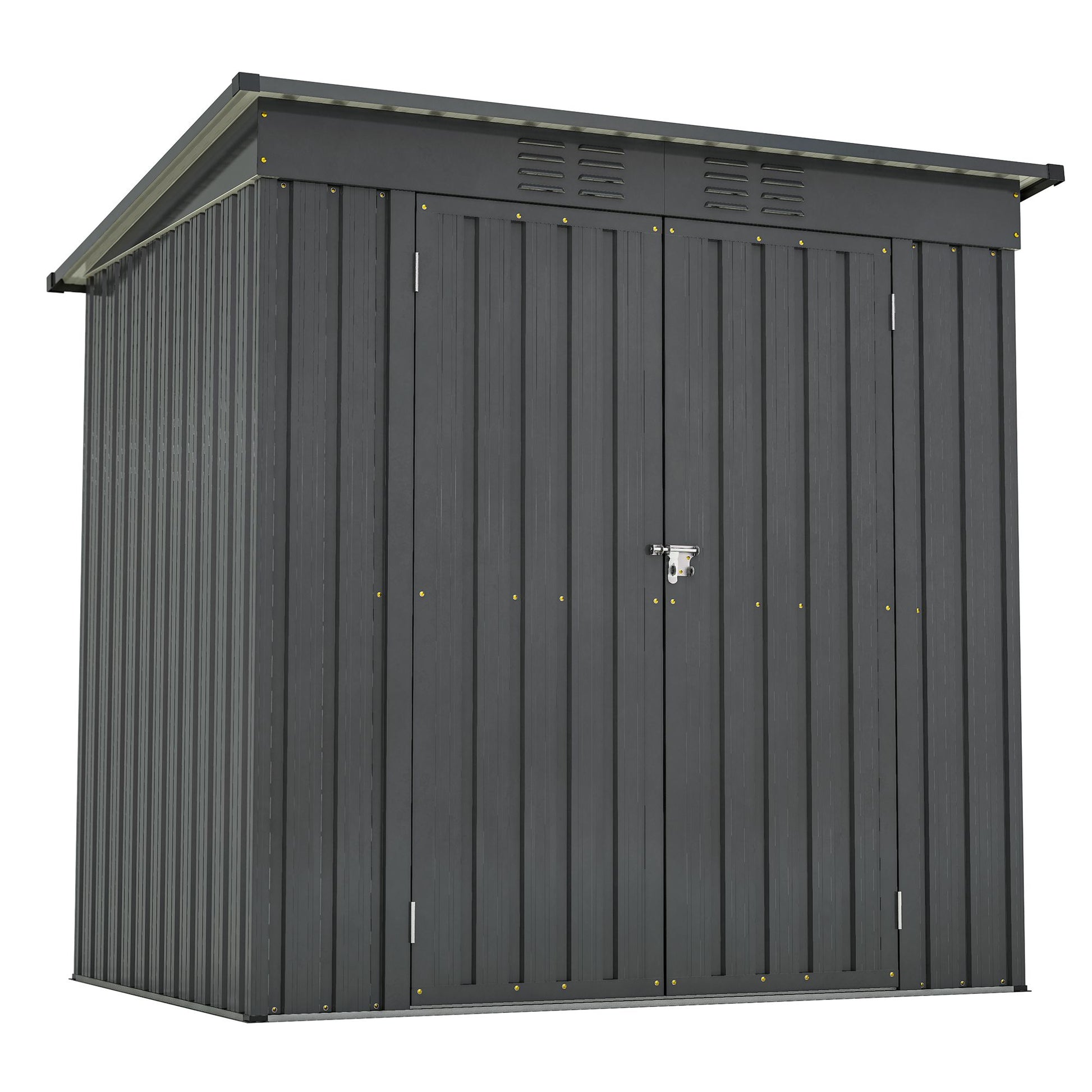 6 x 4 ft Outdoor Storage Shed, All Weather Tool Shed for Garden, Backyard, Lawn, Black image 1