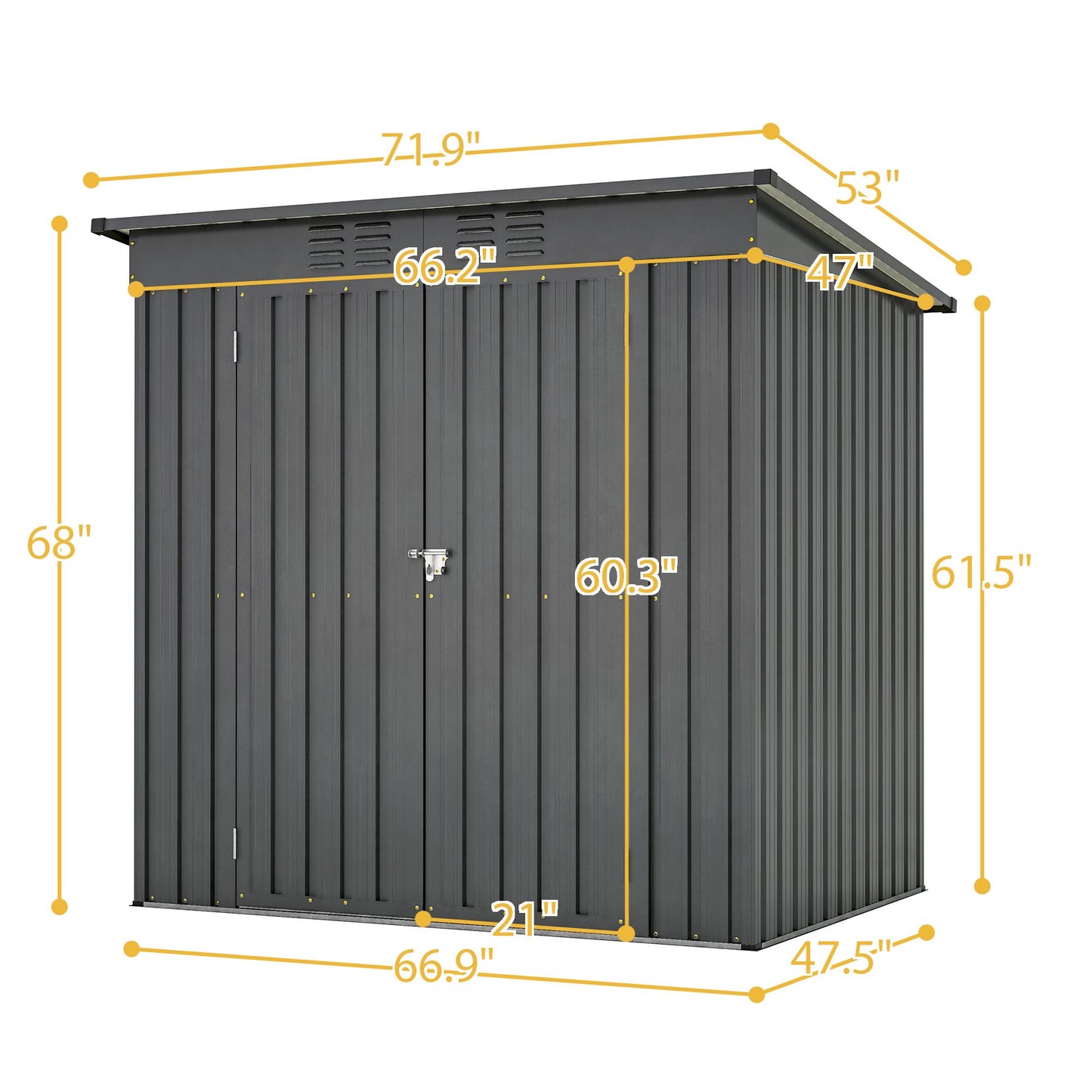 6 x 4 ft Outdoor Storage Shed, All Weather Tool Shed for Garden, Backyard, Lawn, Black image 2