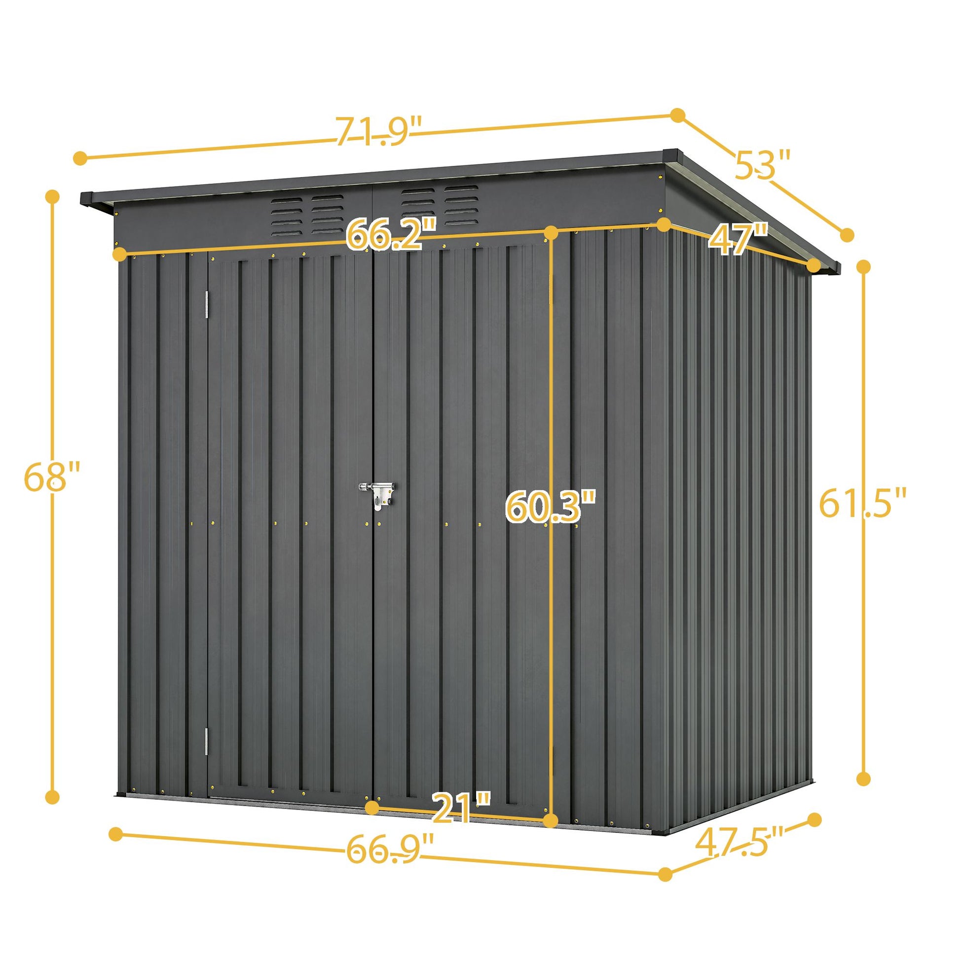 6 x 4 ft Outdoor Storage Shed, All Weather Tool Shed for Garden, Backyard, Lawn, Black image 2