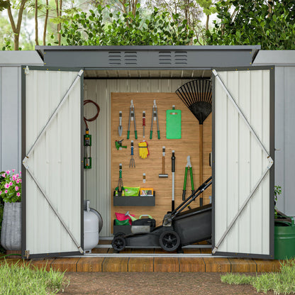 6 x 4 ft Outdoor Storage Shed, All Weather Tool Shed for Garden, Backyard, Lawn, Black image 15