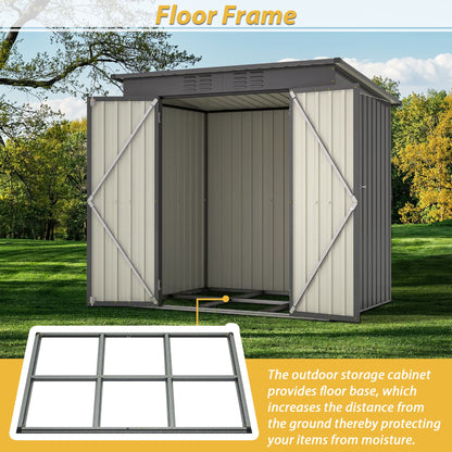 6 x 4 ft Outdoor Storage Shed, All Weather Tool Shed for Garden, Backyard, Lawn, Black image 4