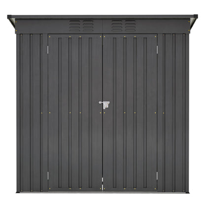 6 x 4 ft Outdoor Storage Shed, All Weather Tool Shed for Garden, Backyard, Lawn, Black image 12