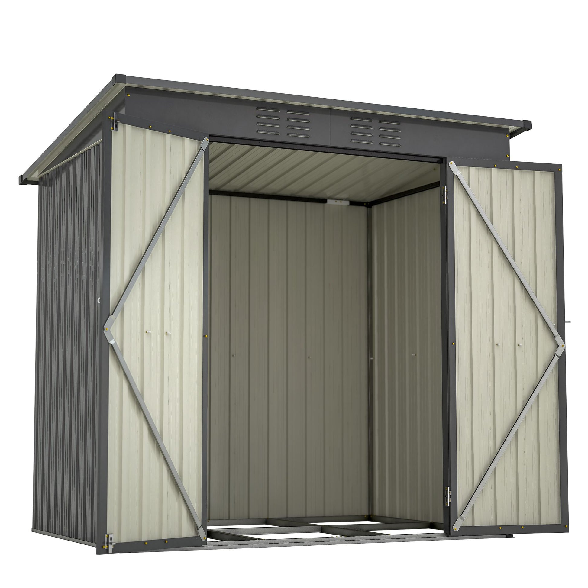 6 x 4 ft Outdoor Storage Shed, All Weather Tool Shed for Garden, Backyard, Lawn, Black image 5
