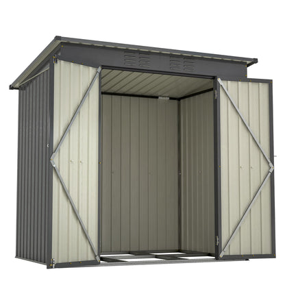 6 x 4 ft Outdoor Storage Shed, All Weather Tool Shed for Garden, Backyard, Lawn, Black image 5