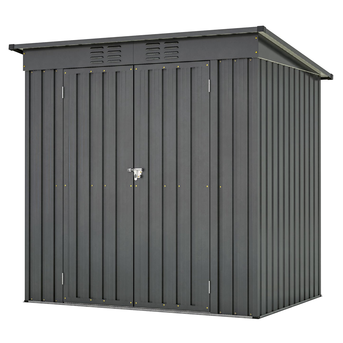 6 x 4 ft Outdoor Storage Shed, All Weather Tool Shed for Garden, Backyard, Lawn, Black image 11