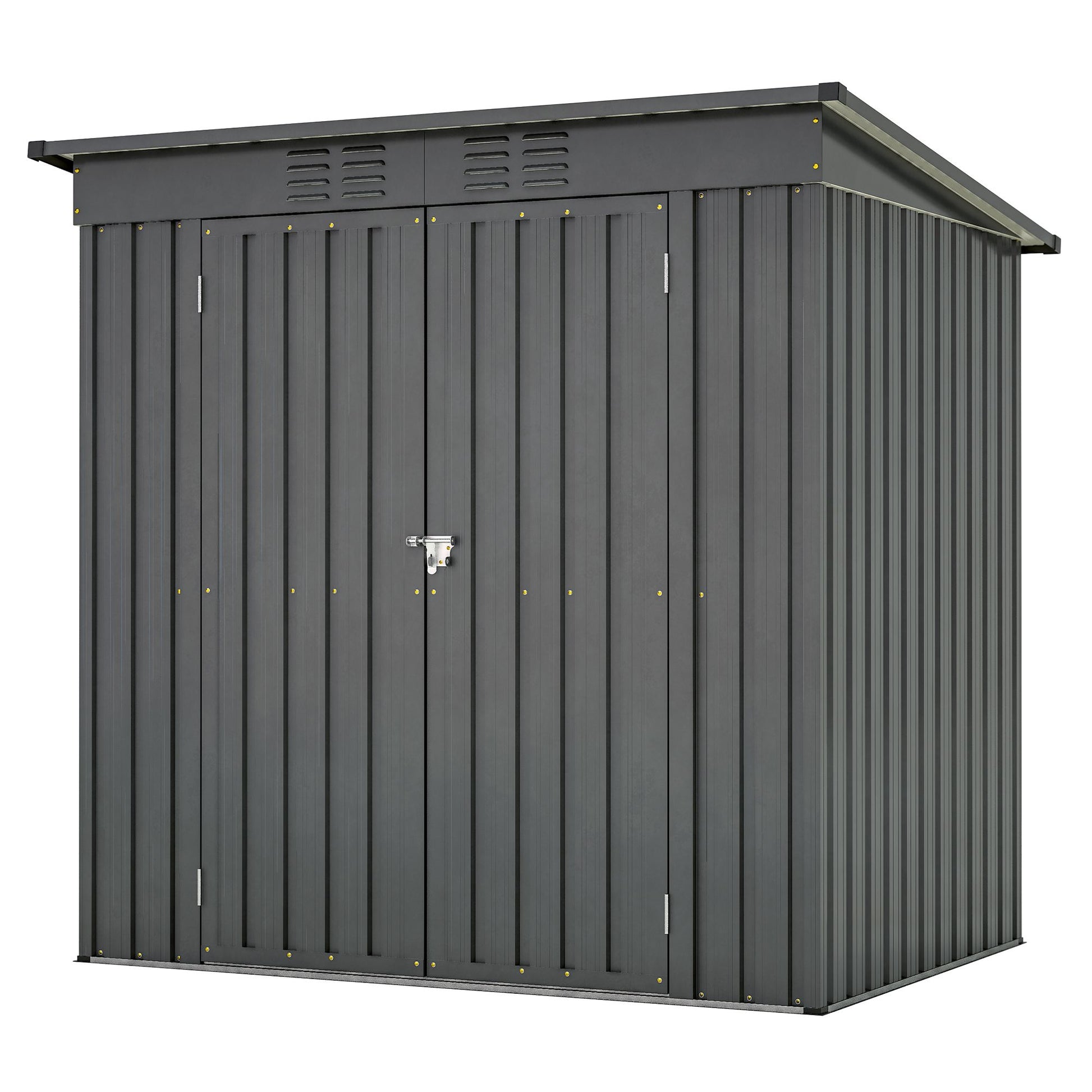 6 x 4 ft Outdoor Storage Shed, All Weather Tool Shed for Garden, Backyard, Lawn, Black image 11