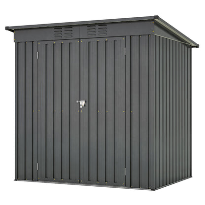 6 x 4 ft Outdoor Storage Shed, All Weather Tool Shed for Garden, Backyard, Lawn, Black image 11