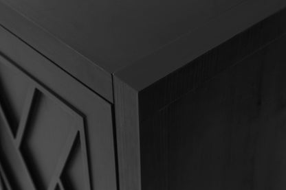 60 inches Modern Farmhouse Accent Cabinet with 4 Doors and Adjustable Shelf Wood Sideboard Buffet Cabinet Console Table  image 9
