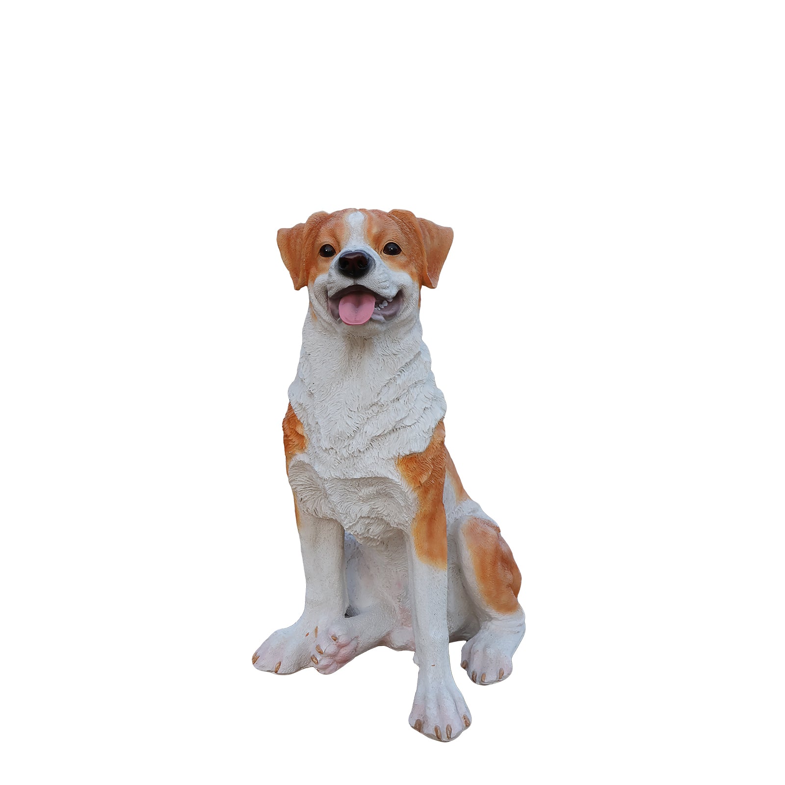 Lifelike Hound Dog Statue, Realistic Resin Animal Figurine for Indoor Outdoor Garden Lawn Yard Home Decor, Art Craft Gift, Brown+White image 6